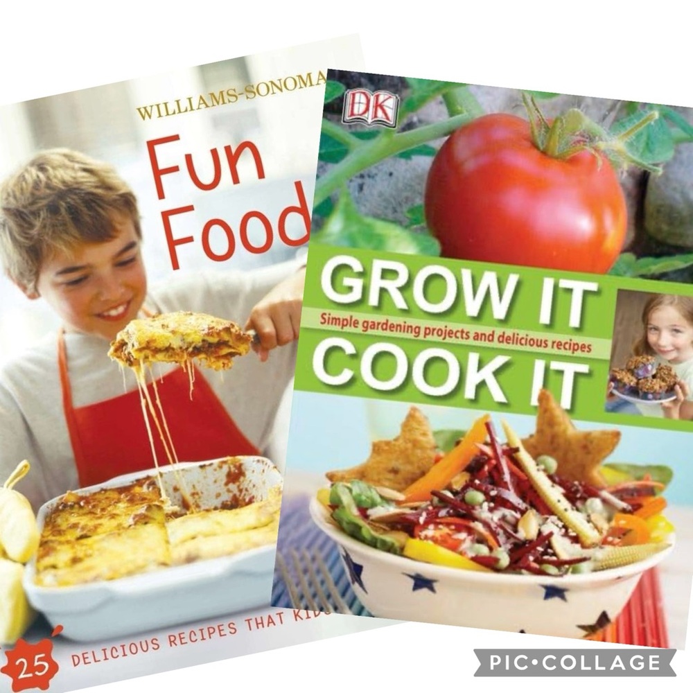 Kids Cookbooks: “Fun Food” and “Grow It Cook It” hardcover, EUC, smoke-free